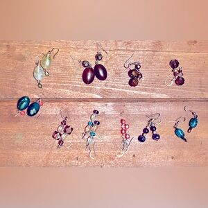 Lot of earrings with various colored beads